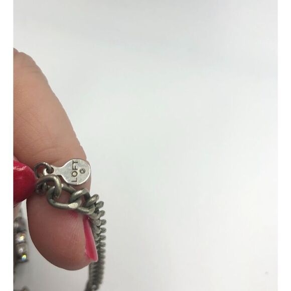 Vintage Loft by Ann Taylor Women's Statement Necklace Geometric Shape Rhinestone - Picture 8 of 10